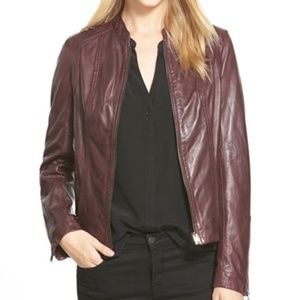 Women's LAMARQUE Lambskin Leather Bomber Jacket